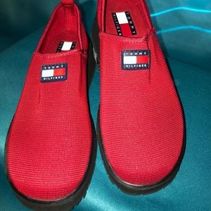 Tommy Hilfiger Red Slip -On Sock Sneakers|| Women’s 5 M.